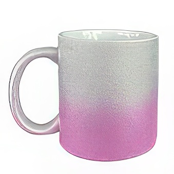 Glitter sublimation mug, 330 ml, silver/purple