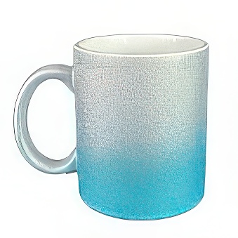 Glitter sublimation mug, 330 ml, silver/blue