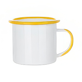 Enamel Steel Sublimation Mug - Yellow Rim and Handle