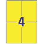 Self-adhesive durable labels Heavy Duty polyester film for monochrome laser printers and copiers - 4 labels per sheet