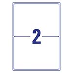 Self-adhesive recycling paper labels for laser printers - 2 labels per sheet 