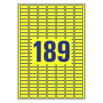 Self-adhesive removable colored paper labels for all types of printers - 189 labels per sheet