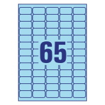 Self-adhesive removable colored paper labels for all types of printers - 65 labels per sheet