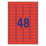 Self-adhesive removable colored paper labels for all types of printers - 48 labels per sheet