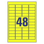 Self-adhesive removable colored paper labels for all types of printers - 48 labels per sheet