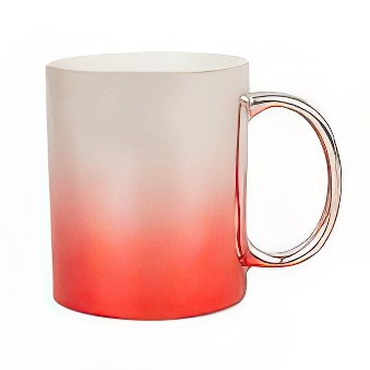 Metaliczny kubek do sublimacji i graweru laserowego, srebrno-czerwony, 330 ml