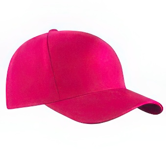 Peaked cap 5-panels with metal clip, pink