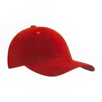 Kids peaked cap 6-panels velcro closure, red