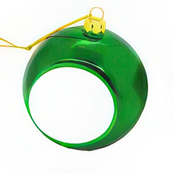 Christmas bauble for sublimation, green, 8 cm