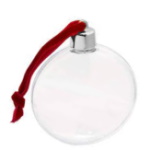 Photo Christmas bauble with red ribbon and silver cap