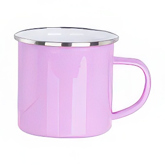 Enamel Steel Sublimation Mug - Silver Rim, light violet, 300 ml
