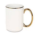 Big gold handle and rim sublimation mug