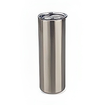 Tumbler mug with straw for sublimation and engraving silver 600 ml