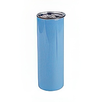 Tumbler mug with straw for sublimation and engraving blue 600 ml