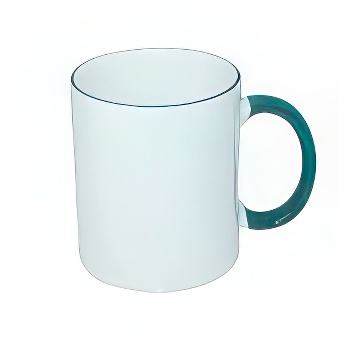 Kubek do sublimacji - kolorowy rant i uchwyt, 330 ml, ciemnozielony