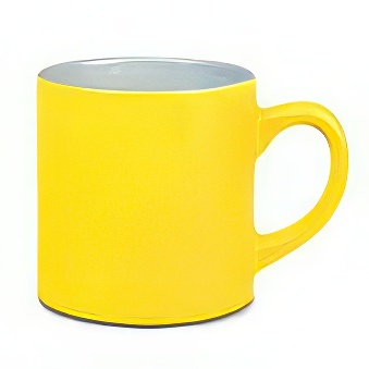 Coloured Mini Sublimation Mug - White Inner, yellow