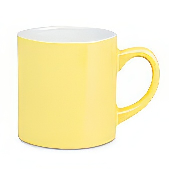Coloured Mini Sublimation Mug - White Inner, pastel yellow