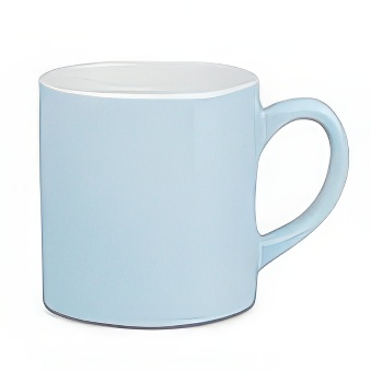 Coloured Mini Sublimation Mug - White Inner, sky blue