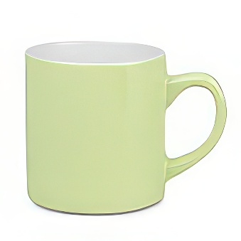 Coloured Mini Sublimation Mug - White Inner, green