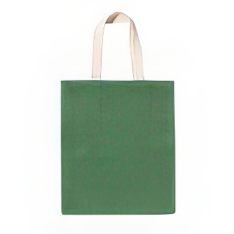 Jute shopping bag green with a cotton handle green 38 x 42 cm