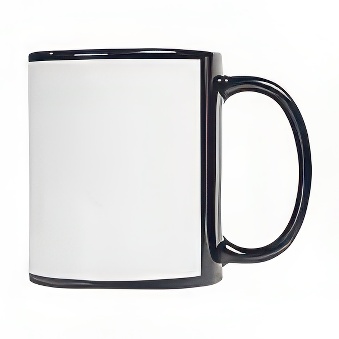Sublimation Mug Black with White Printable Panel