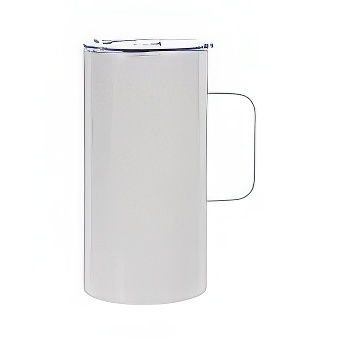 Thermal mug for engraving, sublimation, white, 16.8 cm, 600 ml