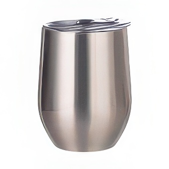 Thermal travel mug for engraving, sublimation, silver, 11 cm, 360 ml