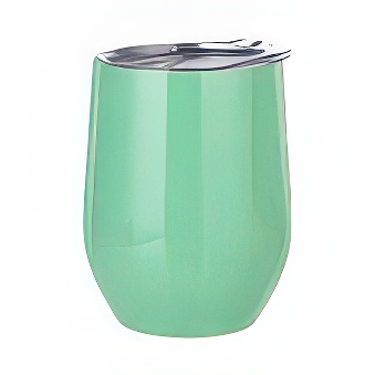 Thermal travel mug for engraving, sublimation, green, 11 cm, 360 ml