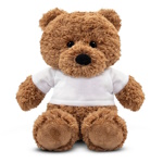 Brown Teddy with a white T-shirt for printing