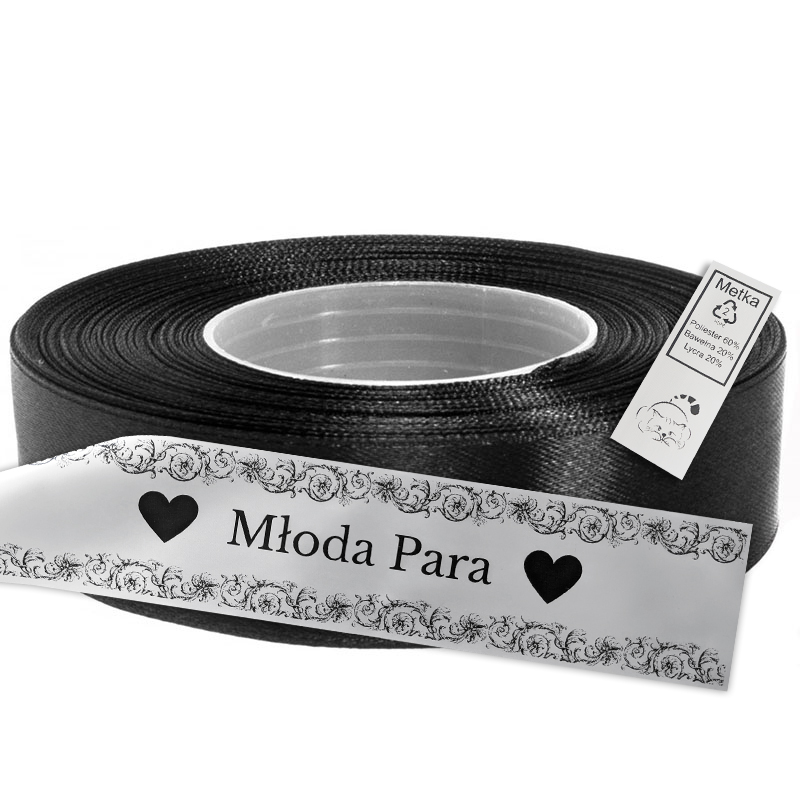 Satin Ribbon for Thermal Transfer Printing black 2,5 cm x 50 m