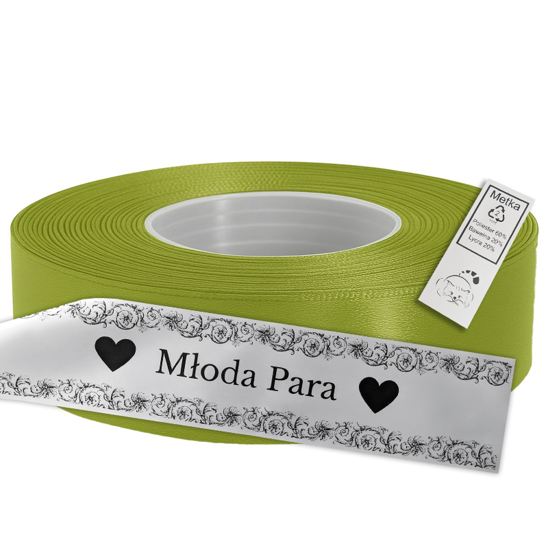 Satin Ribbon for Thermal Transfer Printing light green 2,5 cm x 50 m