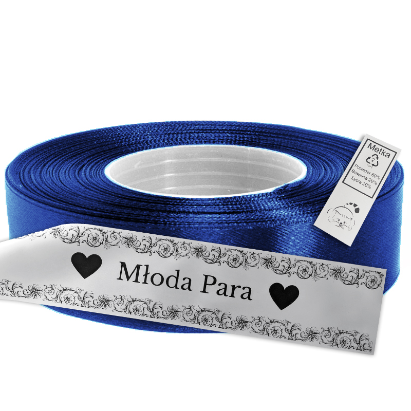 One-sided satin  blue 2,5 cm x 50 m