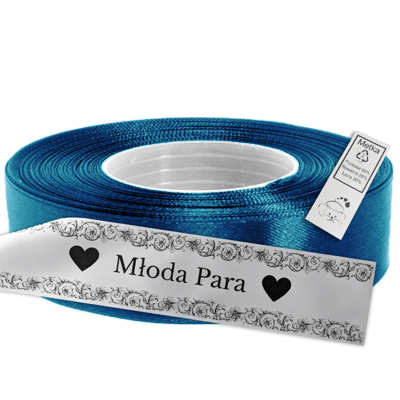 Satin Ribbon for Thermal Transfer Printing azure 2,5 cm x 50 m