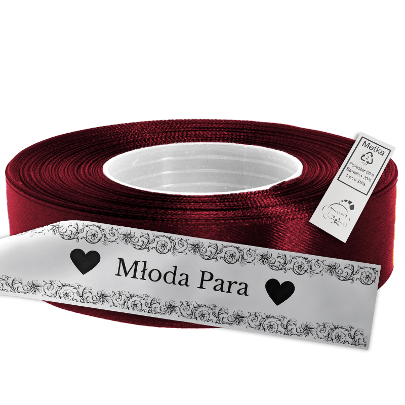 Satin Ribbon for Thermal Transfer Printing deep red 2,5 cm x 50 m