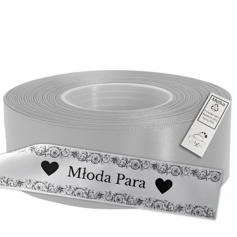 Satin Ribbon for Thermal Transfer Printing silver 5 cm x 50 m
