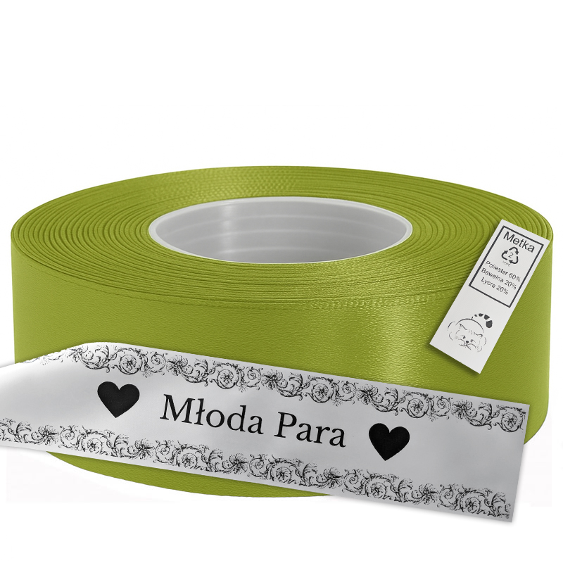 Satin Ribbon for Thermal Transfer Printing light green 5 cm x 50 m