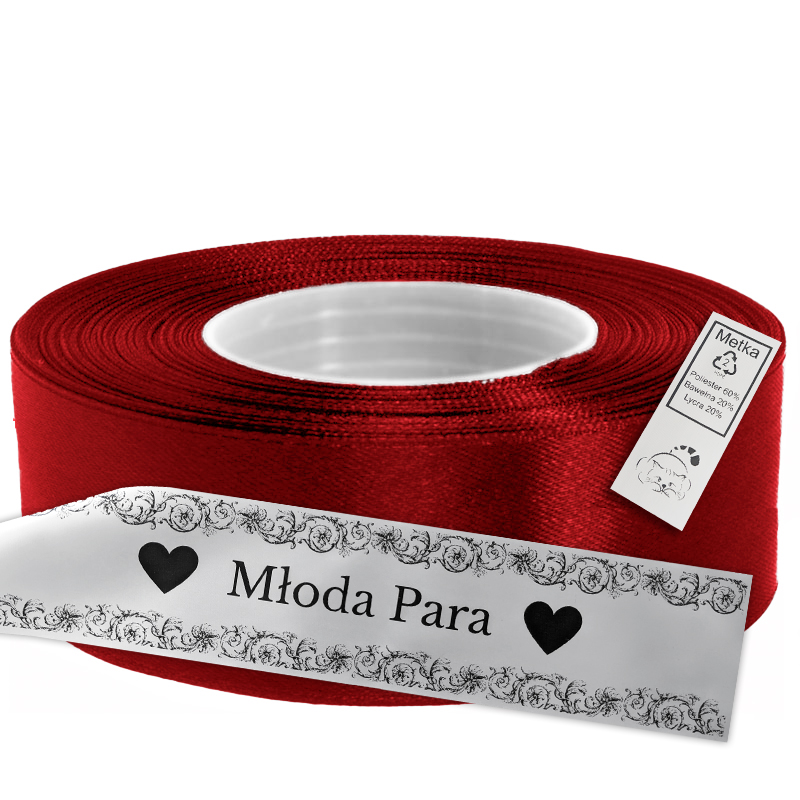 Satin Ribbon for Thermal Transfer DTF Printing, red, 5 cm x 50 m