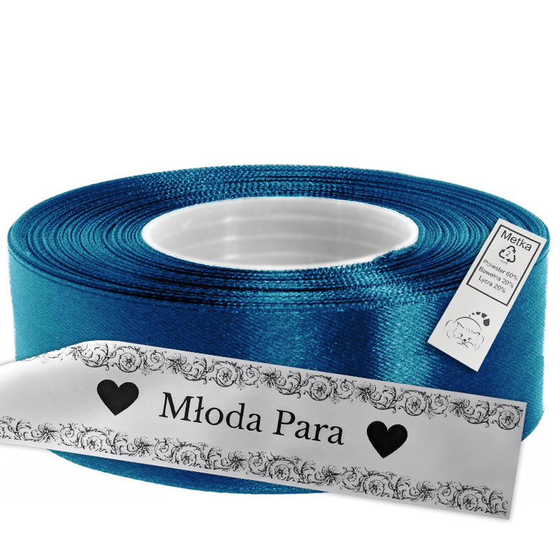 Satin Ribbon for Thermal Transfer DTF Printing, azure, 5 cm x 50 m