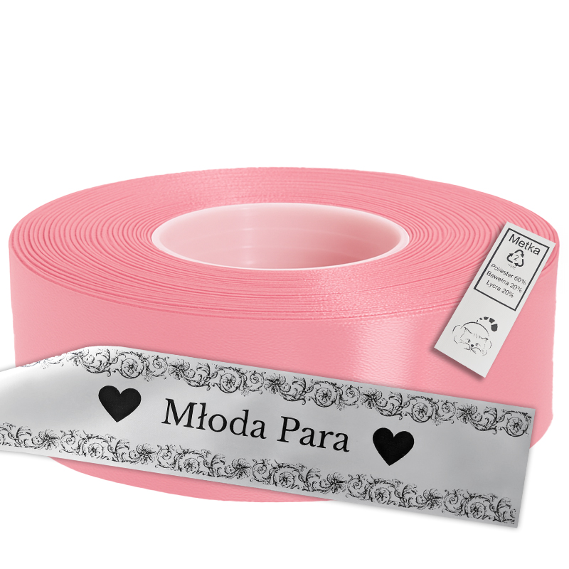 Satin Ribbon for Thermal Transfer DTF Printing, pink, 5 cm x 50 m