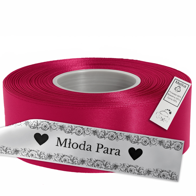Satin Ribbon for Thermal Transfer DTF Printing, dark pink, 5 cm x 50 m
