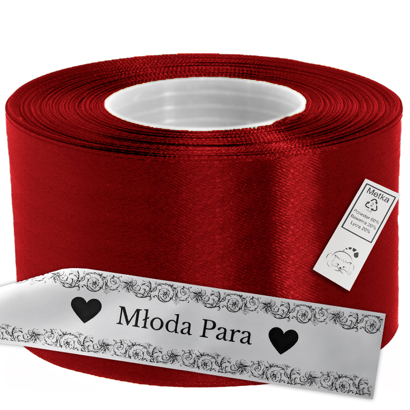 Satin Ribbon for Thermal Transfer DTF Printing, red, 8 cm x 50 m