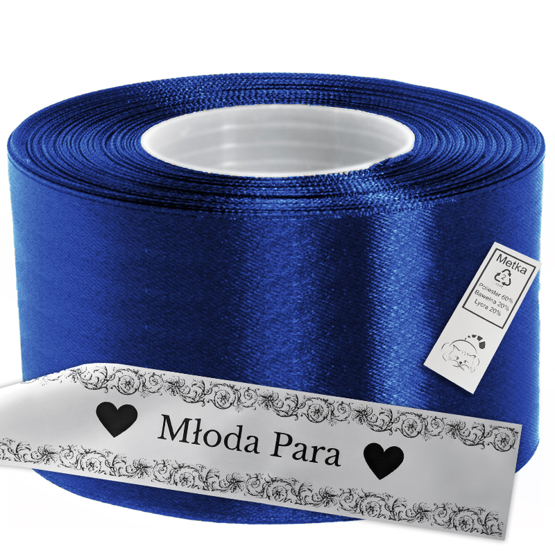 One-sided satin blue 8 cm x 50 m