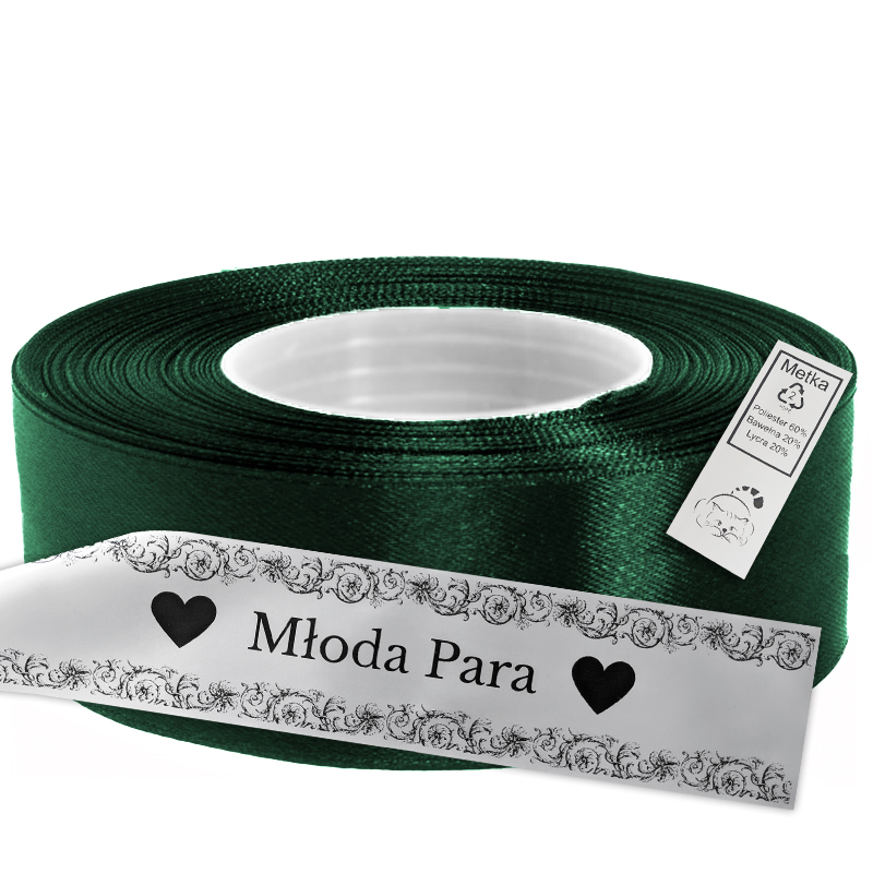 Satin Ribbon for Thermal Transfer DTF Printing, dark green, 8 cm x 50 m