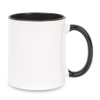 Sublimation Mug - Coloured Inner and Handle black, 330 ml
