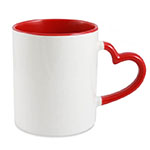 Heart Handle Sublimation Mug with Coloured Inner