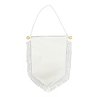 Club flag standard white fringes for sublimation 18x27 cm - 25 pcs