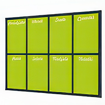 Tablica suchościeralna magnetyczna do planowania tygodnia zielona