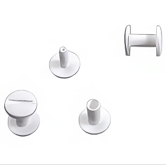 Plastic bookbinding screws, white, 0,5 cm