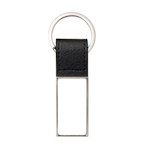 Eco leather keychain with a rectangular, metal plate for sublimation - 12 pieces