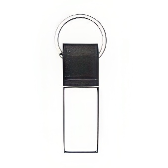 Rectangular Keychain with Eco-leather Insert for Printing, 2,2 x 6,5 cm
